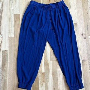 Ramy Brook Silk Blue Drawstring Pants